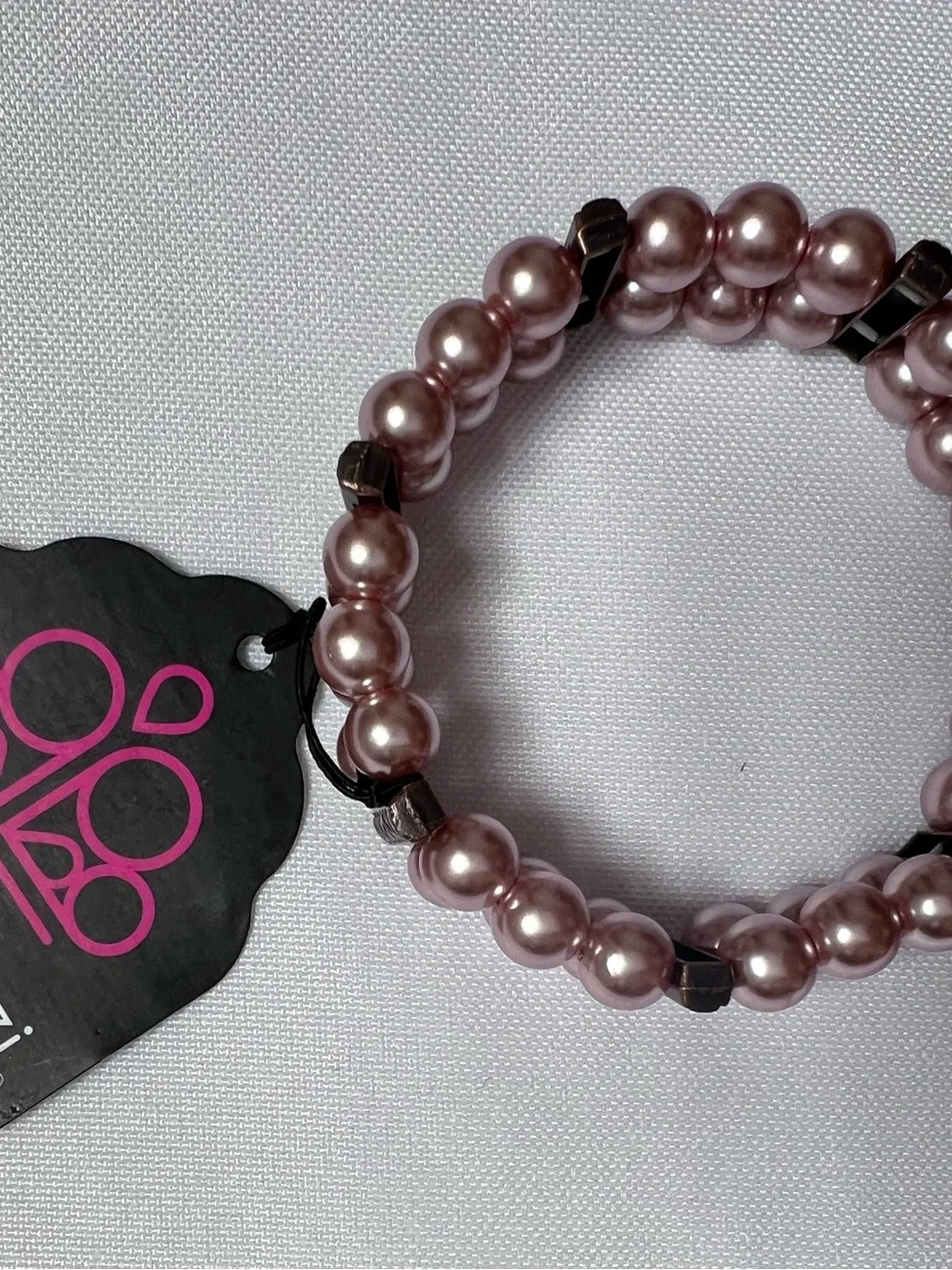 paparazzi Pink Pearl Triple-Row Bracelet with Copper Accents